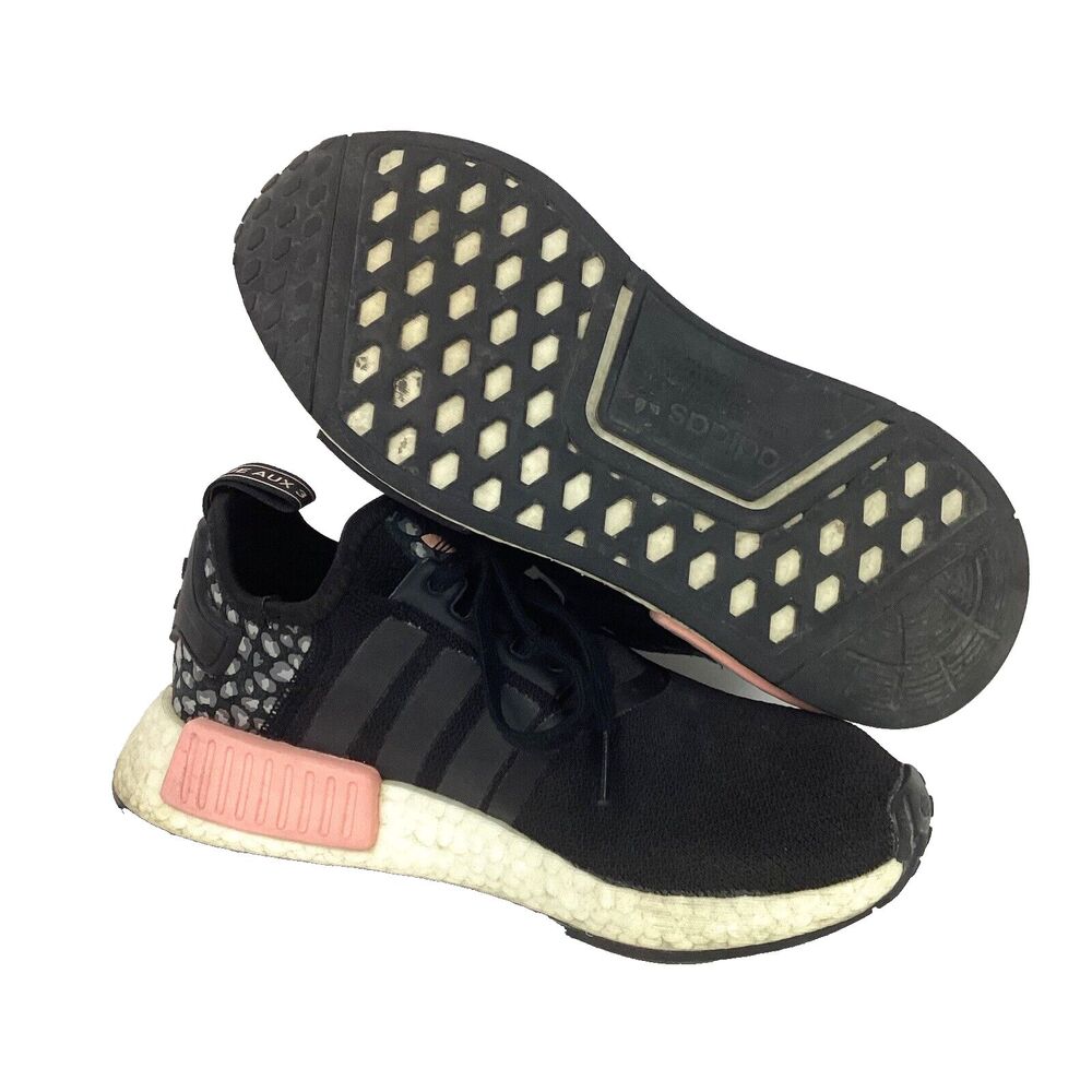 Adidas NMD R1 Animal Print -Women's 6 -Cheetah Core Black Pink Glow Shoes FZ1017